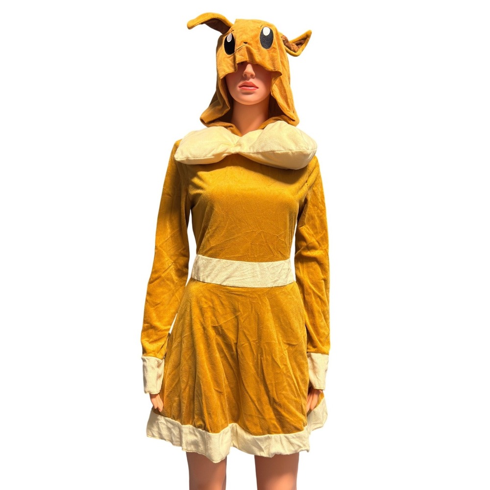 Pokemon Eevee Costume Dress Women S 4-6 Brown Hooded Cosplay Disguise 120479N